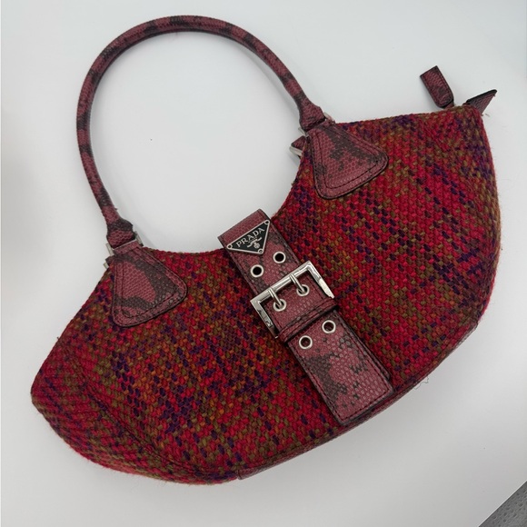 Vintage rainbow Prada tweed handbag - Picture 1 of 12